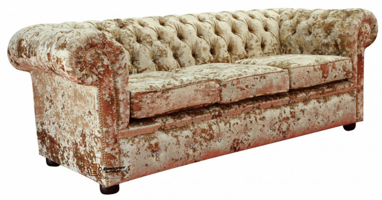 Designer Wohnzimmer Sofa - Textil Samt Stoff Bezuch - Klassesch Couch