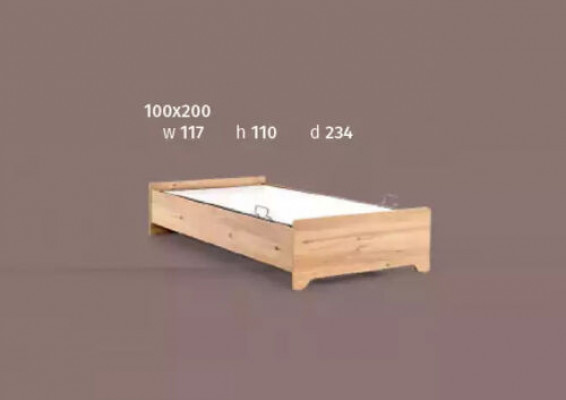 Modern Kannerbett Braun Stoffbett Kannerzëmmer Neierung 100x200cm