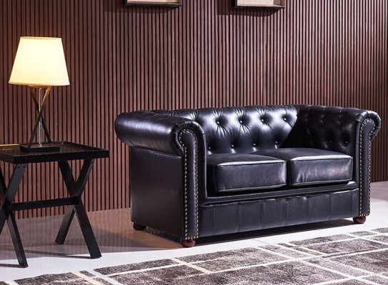 Beige Kinneks-Couch - Luxus Chesterfield Miwwelpolster Design Miwwelen