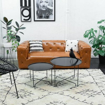 Amerikaneschen Stil Chesterfield Sofa Canapé Lieder Polster Dräisëtzer Brong