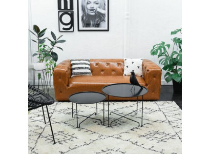 Amerikaneschen Stil Chesterfield Sofa Canapé Lieder Polster Dräisëtzer Brong