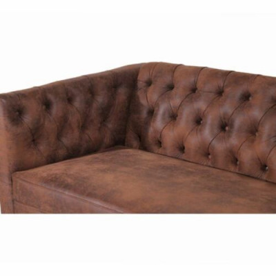 Amerikanesche Stil Chesterfield Sofa Couch Lieder Polster Braun Dräisëtzer