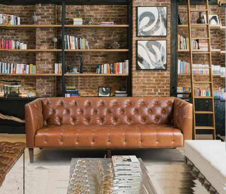 Häreclub Chesterfield Sofa Canapé Lieder Polsterings Drësëtz Braun