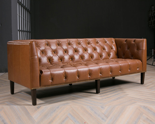 Häreclub Chesterfield Sofa Canapé Lieder Polsterings Drësëtz Braun