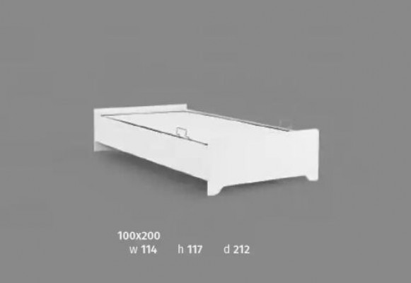 Holzbett 100x200 Eenzel wäiss Jugendbett am Kannerzëmmer Bettrahmen