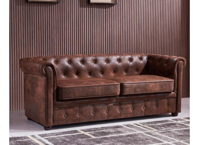 Luxuriéist Chesterfield-Sofa aus Kënschtlieder fir d'Wunnzëmmer