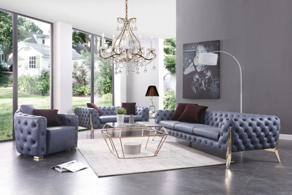 Zwee Sëtzer 2 Sëtz Chesterfield Canapé Polster Sëtz Sofa Kanapee Design Italien