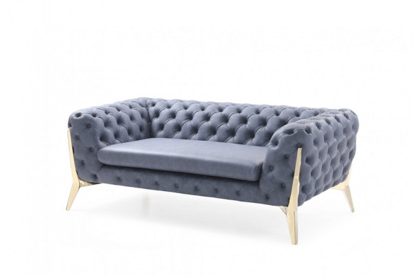 Zwee Sëtzer 2 Sëtz Chesterfield Canapé Polster Sëtz Sofa Kanapee Design Italien