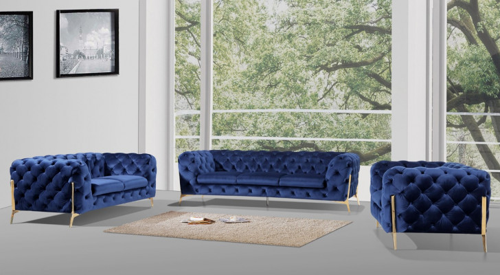 Sofa Chesterfield Canapé Polster XXL Grouss Garnitur Textil 3+1+1 Designer Canapéen