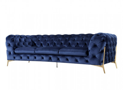 Sofa Chesterfield Canapé Polster XXL Grouss Garnitur Textil 3+1+1 Designer Canapéen
