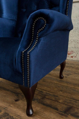 Chesterfield Ouerensessel Sessel 1 Sëtzer Polster Couch Sofa Relax Fernseh Nei #1