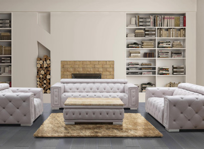 Couch Set Garnitur Polster Lieder Design Chesterfield Sofagarnitur 3+2 Sëtzer Nei