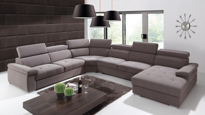 XXL Grouss Wunnlandschaft Wunnzëmmer Textil Sofa Polster Couchen Sofas Couch Nei