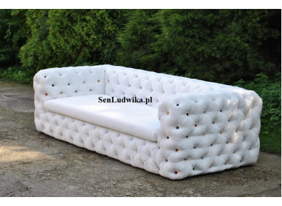 XXL Design Sofa Canapé Polster 4 Sëtzer Englesch Chesterfield Samt Sofas Canapéen