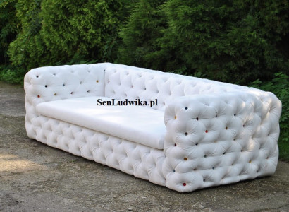 XXL Design Sofa Canapé Polster 4 Sëtzer Englesch Chesterfield Samt Sofas Canapéen
