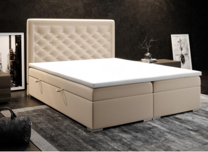 Chesterfield Boxspring Bett Hotel Duebel Luxus Better Polster Këscht Funktioun