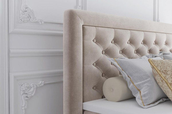 Schlofkummer Chesterfield Boxspringbett Duebel Better Polster Këscht Funktioun