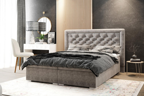 Schlofkummer Chesterfield Boxspringbett Duebel Better Polster Këscht Funktioun
