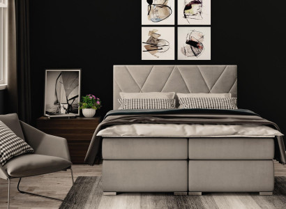 Chesterfield Schlofkummer Boxspring Bett Duebel Better Polster Këscht Funktion