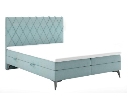 Chesterfield Boxspring Schlofkummer Bett Duebel Better Polster Këscht Funktioun