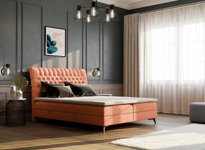 Chesterfield Boxspring Bett Duebel Design Better Polster Boîte Funktioun Hotel