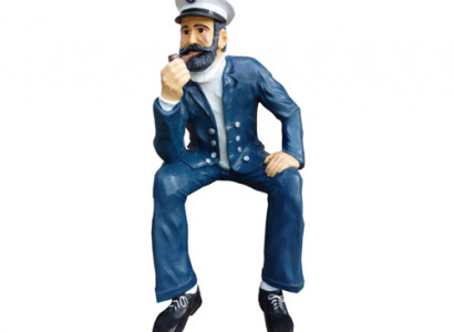 "Seemann Statu Skulptur Dekoratioun Sëtzende Statuen Figuren Ahoi Käpten 123 cm"