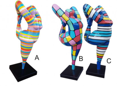 Abstrakt Designer Figur XXL Statuen Gaart Wunnzëmmer Konscht Skulptur Faarweg