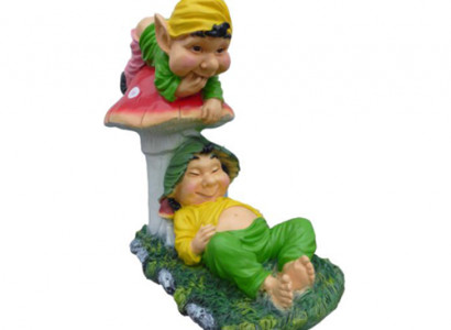 Aarbechtslos a liddereg Trollen fir an de Gaart 60cm Dekoratiounsskulptur Figur.