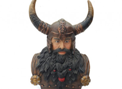 Bëscht Eines Krichser mat engem Helm 70cm Hoer Statu Wikinger Statuen Figuren