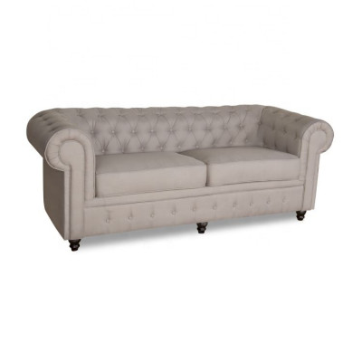 jvmoebel ® - Textil Sofa Canapé - Beige Polster Dräisëtzer Canapé Garnitur Dräier
