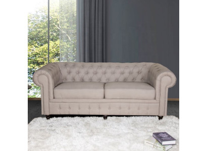 jvmoebel ® - Textil Sofa Canapé - Beige Polster Dräisëtzer Canapé Garnitur Dräier