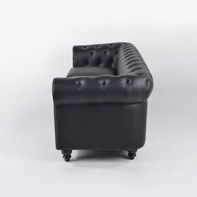 jvmoebel ® Textil Sofa Couch - Schwaarz Polster Dräisëtzer Couch Garnitur Dréier