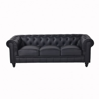 jvmoebel ® Textil Sofa Couch - Schwaarz Polster Dräisëtzer Couch Garnitur Dréier