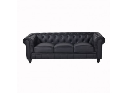 jvmoebel ® Textil Sofa Couch - Schwaarz Polster Dräisëtzer Couch Garnitur Dréier
