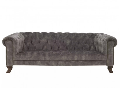 Klassesch Ledercouch - Groe Chesterfield Stoff Sofa 3-Sëtzer Nei jvmoebel ®
