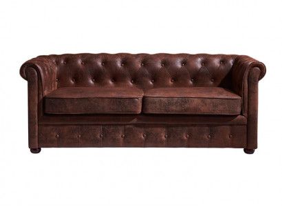 Chesterfield Hären Club Sofa Couch Lieder Polster Zweisëtzer Braun NEI jvmoebel ®