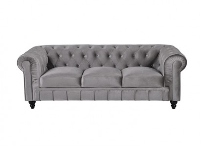 Chesterfield Sofa Couch Polster Stoff Lieder Couchen Polster Garnitur 3-Sëtzer