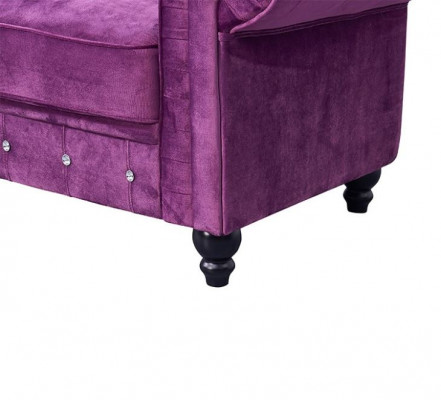 Klassesch Lieder Canapé - Lila Chesterfield Stoff Sofa 2 Sëtzer Nei jvmoebel ®