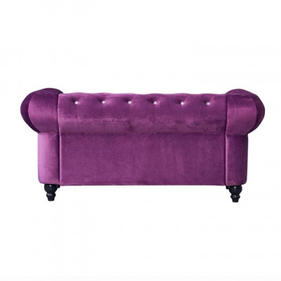 Klassesch Lieder Canapé - Lila Chesterfield Stoff Sofa 2 Sëtzer Nei jvmoebel ®