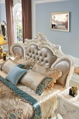 Bett Këssen Design Luxus Duebel Vollholz Better Schlof Zëmmer Chesterfield