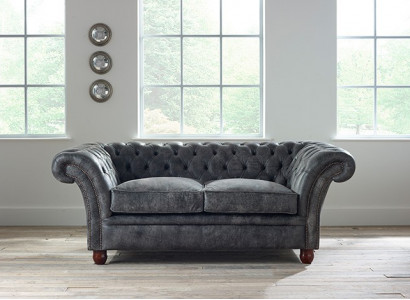 Chesterfield Sofa Couch Polster Stoff Lieder Couchen Polster Garnitur 2 Sëtzer