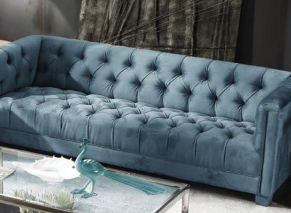 Türkis Samt Samett Canapé # Chesterfield Luxus Miwwel # Englesch Couch jvmoebel ®