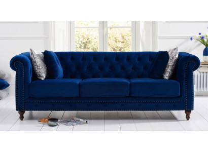 jvmoebel ® - Lieder Sofa Couch - Kinnekräich Blo Polster Dräisëtzer Couch Garnitur