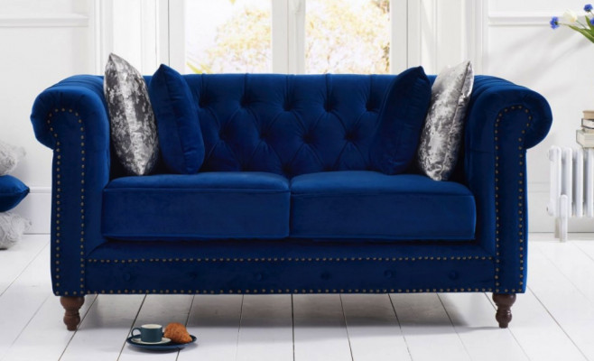 Chesterfield Sofa Canapé Polster Stoff Lieder Canapéë Polster Garnitur 2 Sëtzer