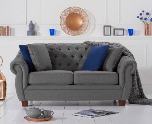 Klassesch Liederzelter - Textil Chesterfield Stoff Kanapee 2 Sëtzer Nei jvmoebel ®