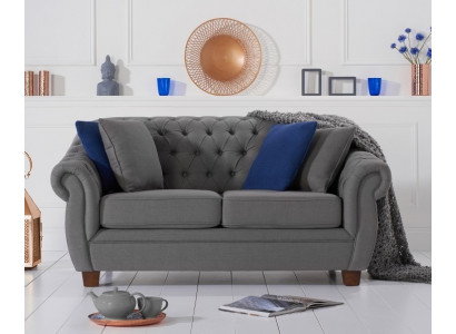 Klassesch Liederzelter - Textil Chesterfield Stoff Kanapee 2 Sëtzer Nei jvmoebel ®