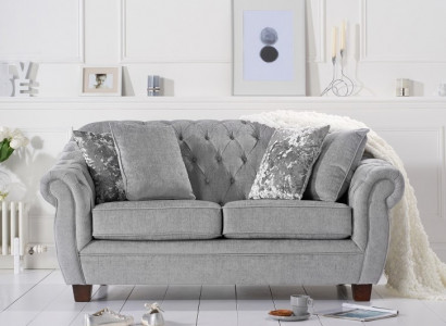 Chesterfield Canapé Canapé Polster Stoff Lieder Canapéen Polster Garnitur 2 Sëtzplazen