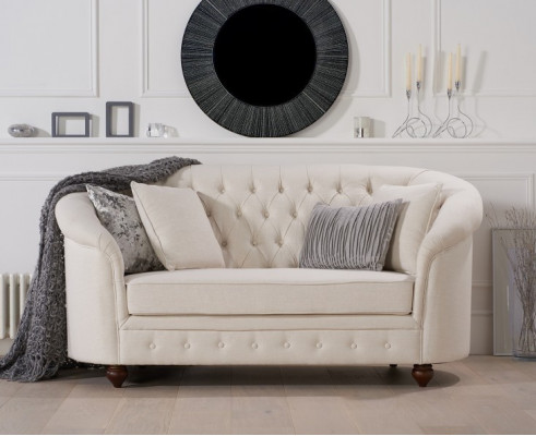 Klassesch Textil Couch - Béis Chesterfield Stoff Sofa 2 Sëtzplatz Nei jvmoebel ®