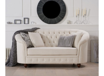 Klassesch Textil Couch - Béis Chesterfield Stoff Sofa 2 Sëtzplatz Nei jvmoebel ®