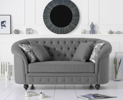 Klassesch Textil Couch - Gro Chesterfield Stoff Sofa 2 Sëtzer Nei jvmoebel ®